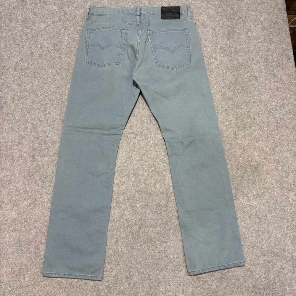Levis 513 Slim Straight Corduroy Pants Mens 32x30 Blue Grey 5 Pocket Trousers